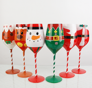 Migliori venditori dipinti a mano natale calice colorato personalizzato bicchieri di vino retrò natale decorativo bicchiere di vino rosso - Product Image 1