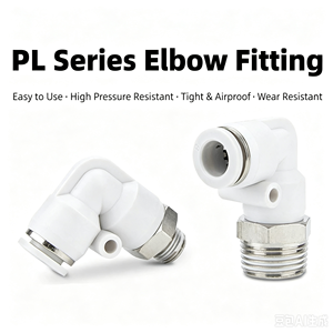YIDI PL 1/8-1/2 BSP 4-10mm Raccord coudé mâle en laiton à raccordement rapide pour tuyau pneumatique en plastique 1.5MPa 0-60 - Product Image 1
