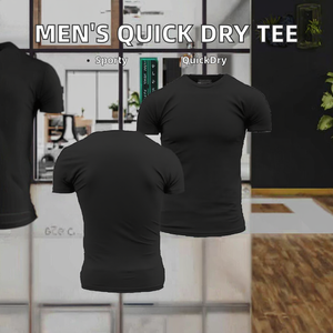 T-shirt de sport respirant à séchage rapide en jersey tricoté uni pour homme, 180 grammes, 100 % polyester, manches courtes, idéal pour la gym, la course et les tenues d'équipe - Product Image 2
