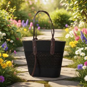 Sac de plage en paille grande capacité pour femme, idéal pour les voyages et le shopping en extérieur - Product Image 6