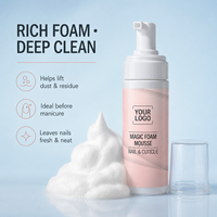 Mousse Nettoyante Professionnelle Végane et Sans Cruauté pour Mains et Ongles, Préparation Manucure Éclaircissante pour Cuticules et Callosités, Flacon Pompe, OEM ODM