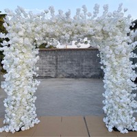 Arche en soie artificielle style naturel, rose et fleur de cerisier, écologique, durable, réutilisable, pour décorations murales de mariage