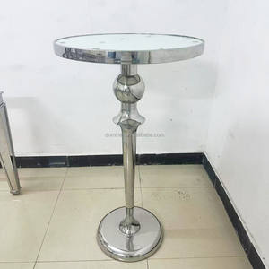 Mesa <span class=keywords><strong>de</strong></span> Bar <span class=keywords><strong>de</strong></span> Negociación <span class=keywords><strong>con</strong></span> <span class=keywords><strong>Base</strong></span> <span class=keywords><strong>de</strong></span> Acero Inoxidable y Tapa <span class=keywords><strong>de</strong></span> Vidrio Blanco - Product Image 4