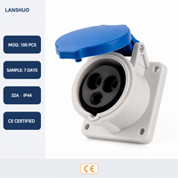 Prises d'alimentation industrielles WEIPU du fabricant chinois, 3P/4P/5P, prise CEE, 230V, courant nominal 32A, contacts en cuivre, IP44, boîtier en PC