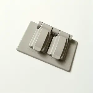 South american grey Waterproof 2 gang wall switch and socket cover plate face