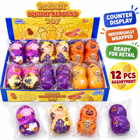 Jouets promotionnels : 12 jouets anti-stress en forme d'arachide, doux, à récupération lente, conçus pour Halloween, jouets sensoriels à presser pour soulager le stress