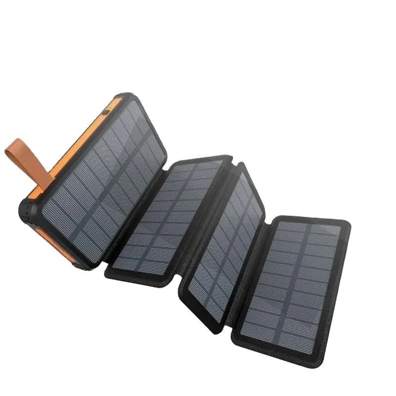 20000mAh Wireless Solar Power Bank, Solar panel Power Bank mit zwei Taschenlampen und faltbarem Solar panel für iPhone