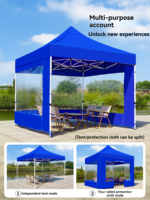 Tente pliante moderne en tissu Oxford imperméable, avec cadre en acier, pour toutes les saisons, transparente, idéale pour les salons professionnels, la randonnée et les familles.