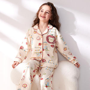 <span class=keywords><strong>Pijamas</strong></span> Casuales para <span class=keywords><strong>Niñas</strong></span> 2025, Primavera-Otoño, Algodón Puro <span class=keywords><strong>de</strong></span> Primera Clase, Largo Completo, Suaves, Ropa <span class=keywords><strong>de</strong></span> Dormir Infantil OEM - Product Image 3