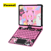 IFacemall Nueva Funda con Teclado Mágico Retroiluminado LED Giratorio 360° Personalizable en Árabe para iPad 10.ª Gen. 2022 y iPad A16 2025