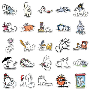 50 autocollants amusants et mignons <span class=keywords><strong>de</strong></span> <span class=keywords><strong>Simon</strong></span>'s Cat, style dessin animé, pour la décoration <span class=keywords><strong>de</strong></span> meubles et boîtes <span class=keywords><strong>de</strong></span> rangement DIY – Vente chaude en usine - Product Image 4