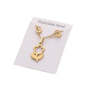 Offres Spéciales Libellule Papillon Animaux Pendentif Colliers Boucles D'oreilles Mariage Dubai Ensembles De Bijoux Africains Ensembles de Bijoux En Acier Inoxydable - Product Image 4