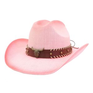 Chapeau de soleil N55 en paille rigide avec ruban et cordon, style image, pour la pêche en extérieur, les voyages, les loisirs et les affaires - Product Image 4