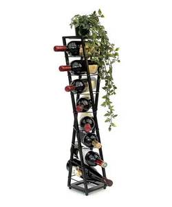 Estante para Botellas de Vino de Metal, Columna de Flores Negra Esperanza de 80 cm, Estante de Exhibición de Vino de Doble Propósito/Almacenamiento de Plantas - Product Image 4
