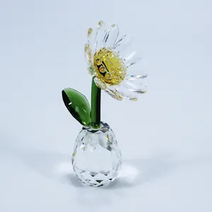 Wholesale Top K9 Crystal Daisy Home Decor Wedding Gift Dreams Ornament Souvenir Valentine Gift