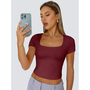 Tops Cortos Personalizados de Doble Forro para Mujer, Camisetas Estilo Queen, Primavera Verano 2025, Ropa Deportiva, Moda Playa, Estilo Activo Y2K - Product Image 2