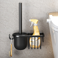 FF5045 mural salle de bain organisateur panier toilette bol nettoyant brosse métal toilette brosse et support ensemble