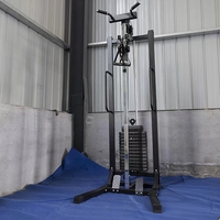 Multifunktionale Fitnessstation Lat Pulldown Low Row Maschine Einzelkabel-Crossover Brust- & Beintraining Edelstahl 75KG Gewichtsblock