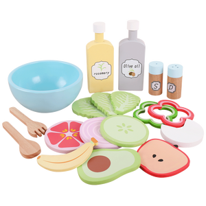 Jouet de <span class=keywords><strong>cuisine</strong></span> pour enfants en bois naturel résistant à l'usure, non toxique, écologique, pour fruits et légumes, <span class=keywords><strong>simulation</strong></span> de salade, jeu de rôle, jouet éducatif - Product Image 5