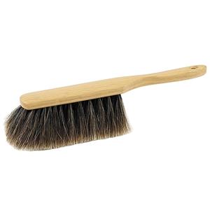 Cepillo de mano de madera con cerdas de crin de caballo de 28 cm, lacado ligero, para limpieza - Product Image 1