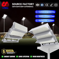 Projecteur LED à mât haut pour terrains de sport, en aluminium moulé sous pression avec lentille PC, puissances 600W, 1200W, 1800W, vente directe usine
