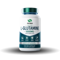 L-Glutamine 1000mg Capsules Végétales 120pcs Poids Net 60g Végétalien Sans OGM Sans Gluten Post-Entraînement Complément Marque Blanche