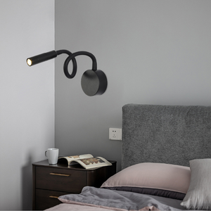 Lampes de lecture de tête de lit LED de style moderne 3W serpent col de cygne corps en aluminium en laiton angle réglable chevet pour hôtels chambres à coucher - Product Image 3