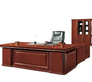 Luxury Office Furniture Desk Set Soild Wood Design Executive Wooden Classic Antique Office Boss Table