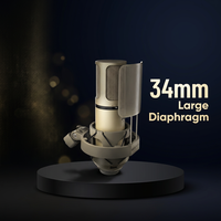Micrófono de Condensador Profesional para Estudio Midiplus Hz9, Micrófono de Grabación XLR con Diafragma Grande de 34 mm para Voces y Instrumentos Profesionales