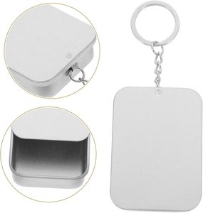 Lưu trữ <span class=keywords><strong>Mini</strong></span> Container hình chữ nhật tins rỗng Keychain hộp thiếc - Product Image 2