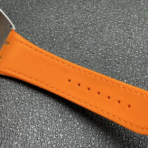 High-end Luxury Cask-shaped Automatic Mechanical <b>Watch</b> Stainless Steel Case Sapphire Crystal 45mm <b>Compass</b> Dial Orange Leather - Product Image 3