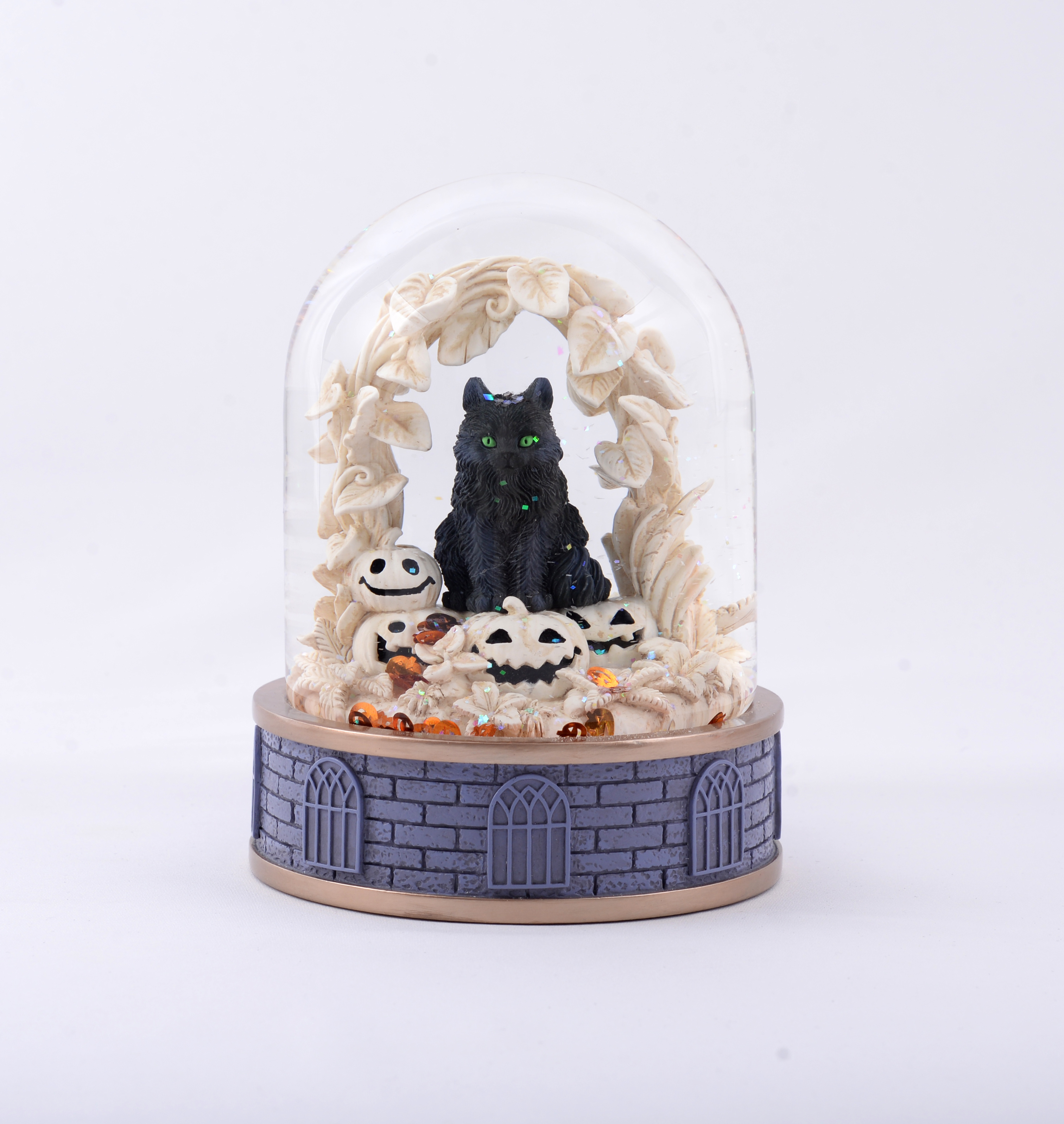 Boule à Neige Chat Avec Lumière Et Musique – Résine, 8x12 Cm, Piles AAA, Décoration D'intérieur !