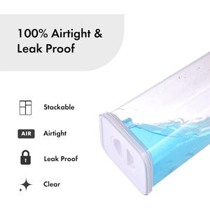 Recipiente Transparente de Plástico para Almacenamiento de Alimentos, Organizador de Snacks, Recipiente para Arroz con Tapa de Bambú y Válvula de Liberación de Aire - Product Image 3