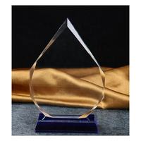 Trophée en verre transparent en forme de goutte d'eau, gravé au laser 3D, pour récompenses d'entreprise, avec découpe et impression personnalisées, vente en gros