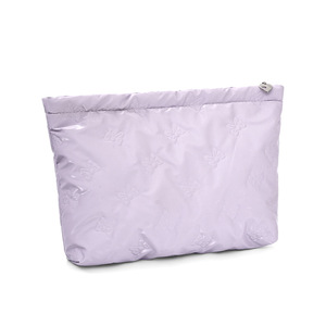 Portable Makeup Bag With Bow Design Pink Purple White Travel Cosmetic Case For Trip Storage - Product Image 5