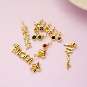 Pendentifs CZ9370 Mini Breloques Zirconium Cubique Plaqué Or avec Pierre de Naissance pour la Fabrication de Bijoux, Fournitures de Bijoux Fête des Mères - Product Image 2