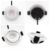 Spot encastré LED IP44 3CCT orientable à bord étroit sans cadre SMD 5W blanc chaud dimmable pour intérieur
