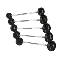 Barre de musculation fixe en fonte et acier recouverte de caoutchouc pour la remise en forme à domicile, barre courbée de 1,2 m, équipement de musculation, logo personnalisable