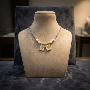 Collier à breloques en perles blanches et or Miyuki Delica, fait main, avec cordon tressé rose pastel et bleu, bijoux de mode bohème - Product Image 5