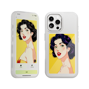 Custodia di Lusso di Tendenza con Display E-Ink NFC per <span class=keywords><strong>iPhone</strong></span> 16 15, <span class=keywords><strong>Cover</strong></span> Intelligente Personalizzabile Fai-da-te - Product Image 1