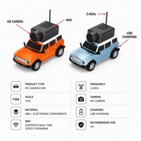 Mobil RC Mini 1:64 dengan Kamera WiFi HD 720P 2.4GHz 4WD 4-Channel Remote Control ABS Mobil Mata-Mata untuk Anak-Anak Indoor-Outdoor
