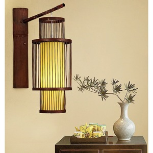 Chinese Style Bamboo Wall <b>Lamp</b> LED E27 180x240mm Rustic Decorative Light For Restaurant Hotel Corridor <b>Study</b> - Product Image 4