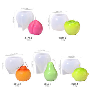 KY10Fruit série pêche pomme poire citron goutte colle moule bricolage publicité accessoires fruits bougie pincée moule - Product Image 4