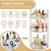 Organisateur de maquillage et de parfums rotatif à 360 degrés, technique d'injection, matériau PET écologique, boîte de rangement multifonction avec logo personnalisé