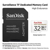 Kartu Memori SanDisk HIGH ENDURANCE Asli 128GB 32G 64G 256GB Micro Tf SD Card 512G U3 V30 4K TF Flash Card untuk Monitor Video