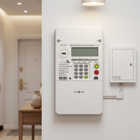 Meter Prabayar Satu Fasa STS dengan Layar LCD, Arus Maksimum 100A, Rentang 0-10M kWh, Entri Token Fisik, Ramah Offline, HPLC