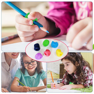 Kinder Silikon Gummi Bleistift griff für Handschrift Zeichnung Weiches Silikon Bunte Bleistift griffe zum Üben Schreiben - Product Image 5