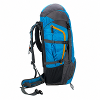 Sac à dos de randonnée extensible 50L+5, sac à dos de trekking en nylon Ripstop avec coque arrière ventilée en EVA, ceinture de hanche rembourrée