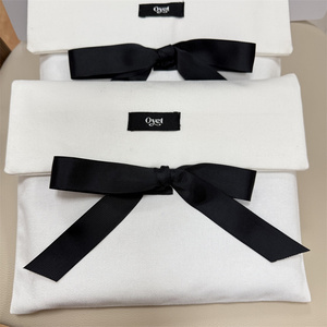 Bolsa de Algodón Muselina con Logotipo Personalizado, Bolsa de Algodón Blanca con Cierre de Cinta, Bolsa para Ropa, Bolsa para Cosméticos - Product Image 4
