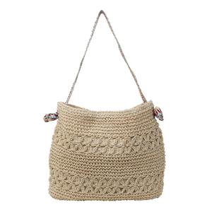Bolso de Paja Versátil de Moda Otoñal para Mujer, Bolso de Hombro Informal para Viajar, Bolso Tejido a Crochet Hecho a Mano - Product Image 5